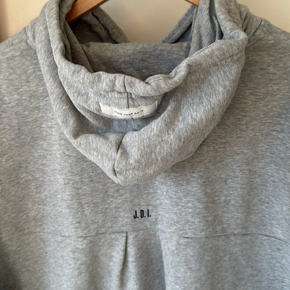 Nike Women's Sportswear Icon Clash Monogram Hoodie in Gray/White Size 1X